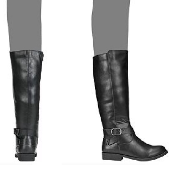 Stylish Flat Buckled Ankle Knee High Riding Boots - Picture 3 of 5